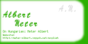 albert meter business card